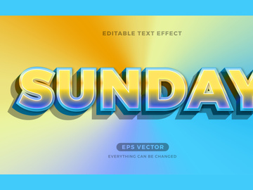 Sunday Morning Trendy editable text effect vector template