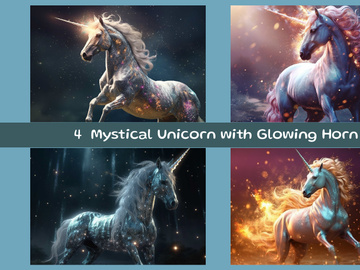 Mystical Unicorn with Glowing Horn
