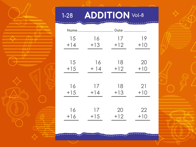 Basic math addition for kids. An educational worksheet for ~ EpicPxls