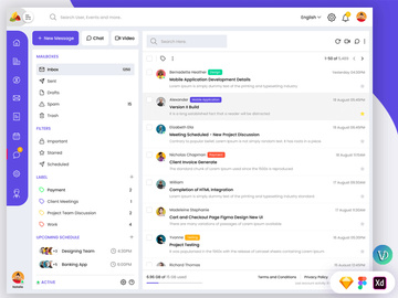 Admin Dashboard Email Page Web UI Template