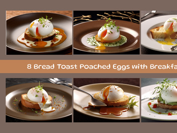 Bread Toast Poached Eggs with Breakfast