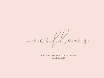 Overflows - Signature Font, Script Font, Procreate Font, Calligraphy Font, Handwritten Font, Wedding Font, Cricut Font, Cursive Font, Canva.