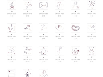 20 svg icons Purple Heart Valentine