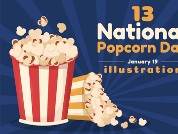 13 National Popcorn Day Illustration