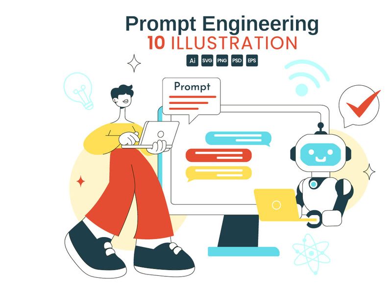 10 Prompt Engineering Illustration by denayuneep ~ EpicPxls