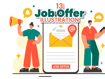 13 Businessman Job Offer Illustration