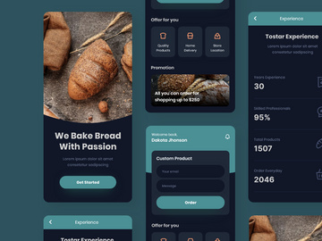 Tostar - Order Bread Mobile App Dark Mode