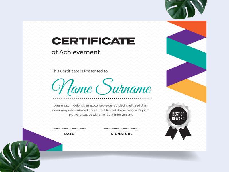 Modern certificate design template by Panen Creative ~ EpicPxls