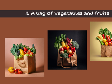 A bag of vegetables and fruits