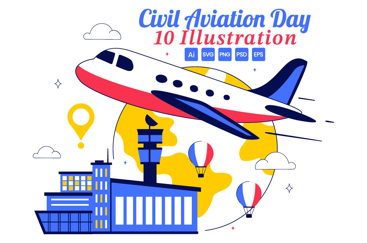 10 Ilustração do Dia Internacional da Aviação