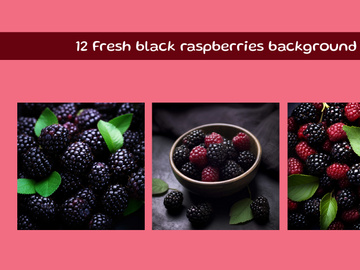 Fresh black raspberries background