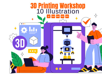 10 3D Printing Workshop Illustration