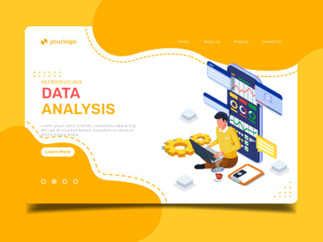 Data analysis - Landing page illustration template