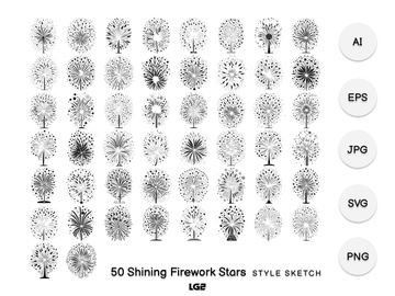 Shining Firework Stars Element Black