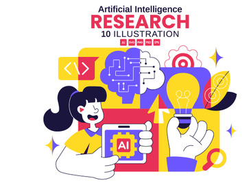 10 Artificial Intelligence Research Illustration