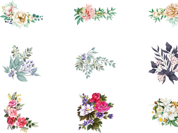 Vector Flower Watercolor Illustration