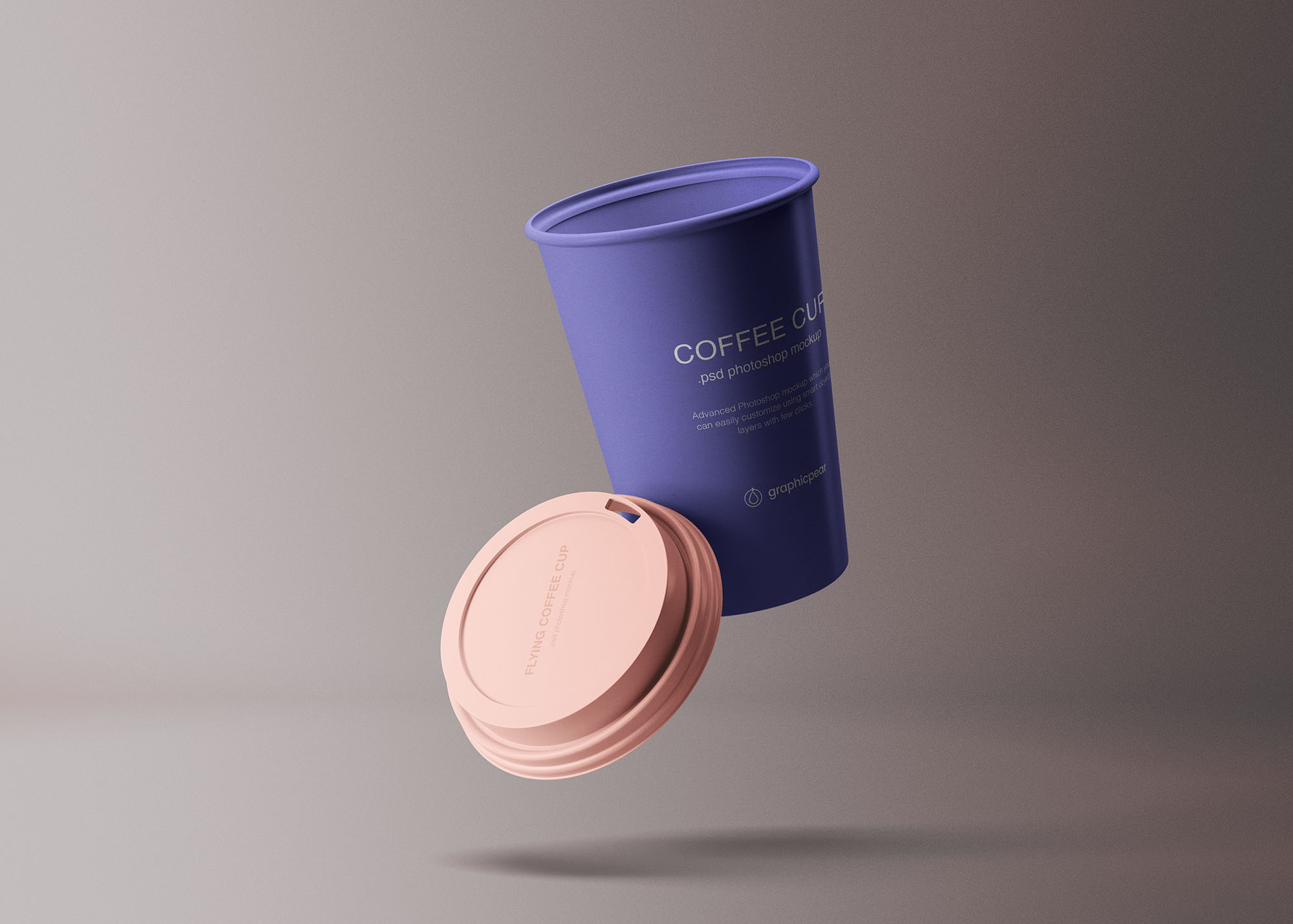 飞行咖啡杯模拟图(Flying Coffee Cup Mockup)插图