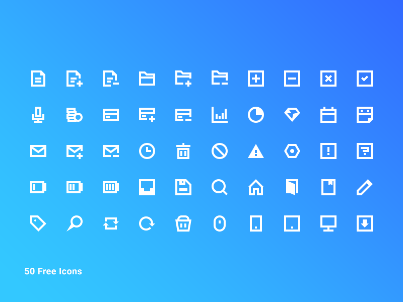 50个免费块状图标包(50 Free Blocky Icon Pack)插图