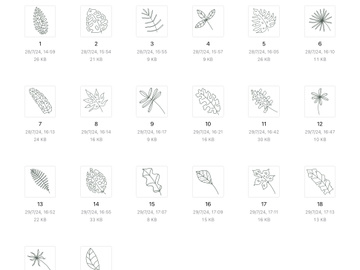 20 svg leaf elements line design art