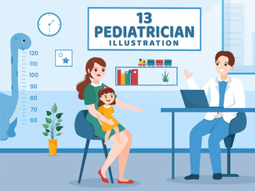 13 Pediatrician and Baby Illustration