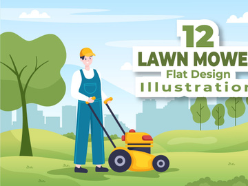 12 Lawn Mower Illustration