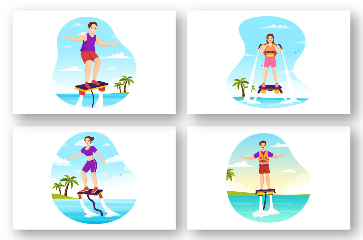 Ilustração de Esqui Aquático 11