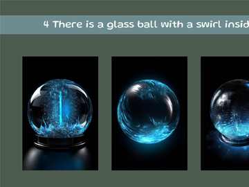 There is a glass ball with a swirl inside
