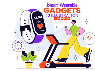 10 Smart Wearable Gadgets Illustration