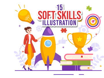 15 Soft Skills Vector Illustration