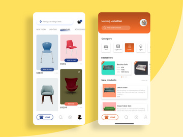 Home screens option for Furniture app