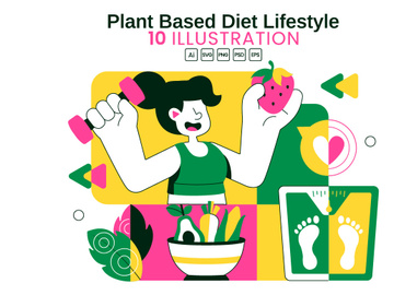 10 Plant Based Diet Lifestyle Illustration
