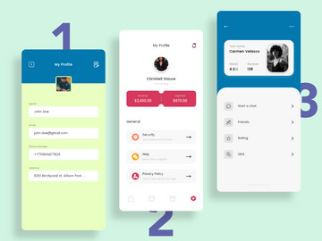 User profile with 3 options