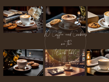 Coffee and cookies on the work table