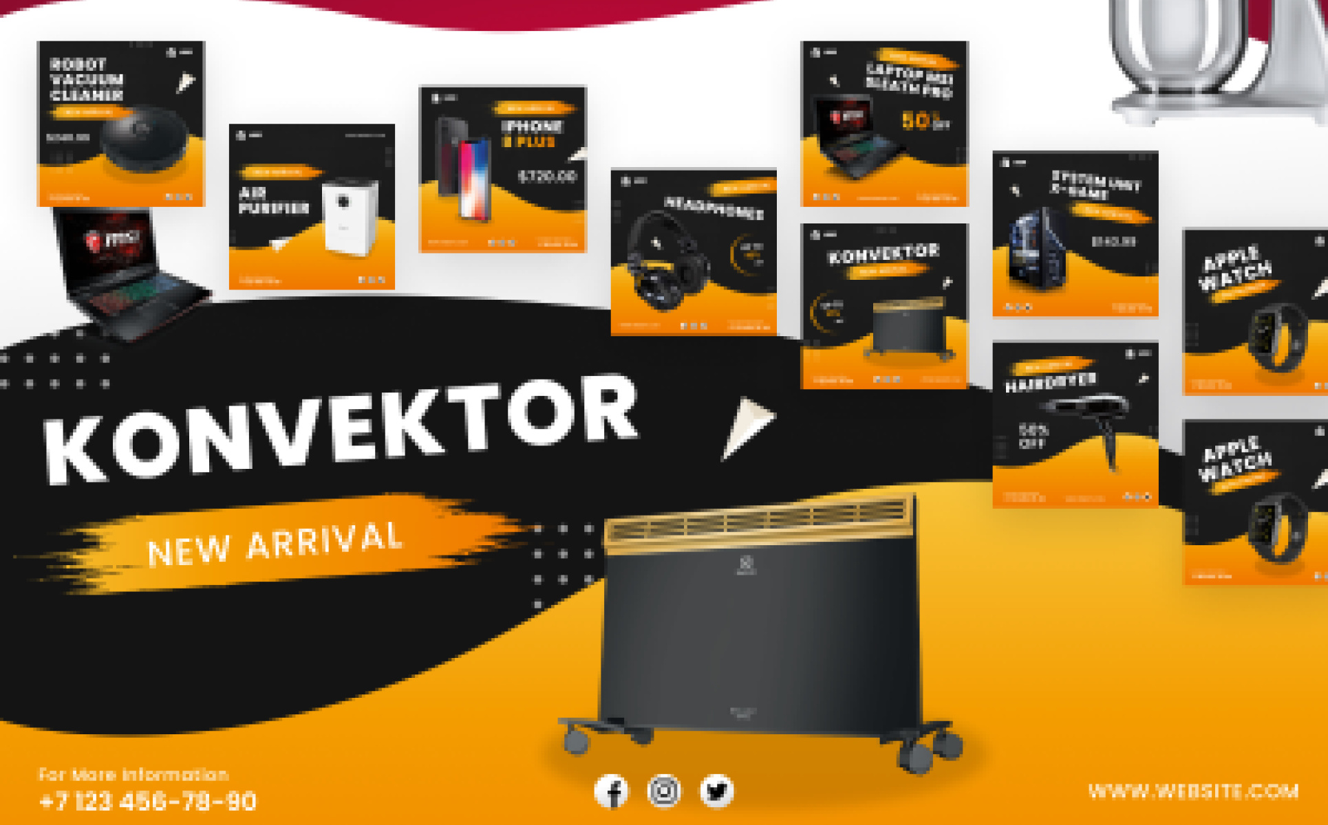 Template for social networks hardware store