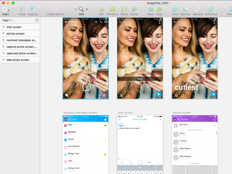 Snap Chat Menu Snapchat UI Kit by Mehvash Fatima ~ EpicPxls