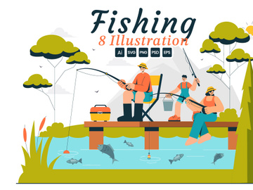 8 Fishing Adventure Illustration