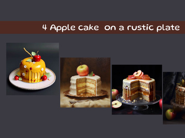 Apple cake  on a rustic plate