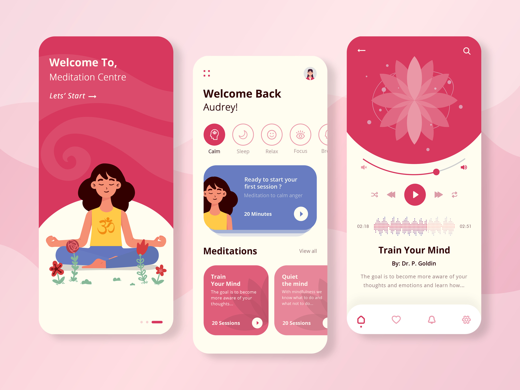 冥想应用程序设计(Meditation App Design)插图