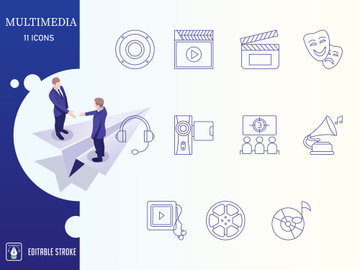 Outline : Multimedia Icon set