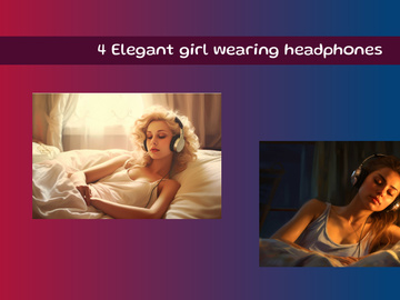 Elegant girl wearing headphones