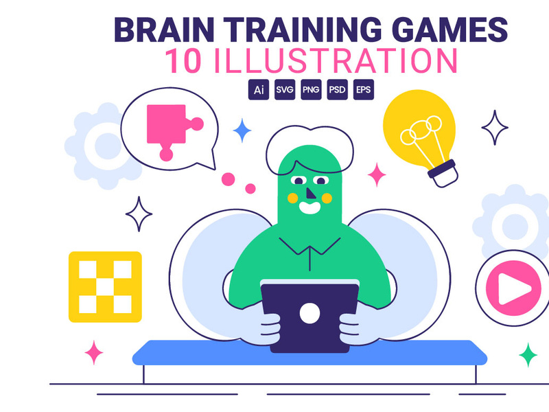 10 Brain Training Games Illustration by denayuneep ~ EpicPxls