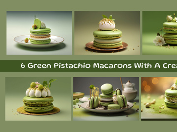 Green Pistachio Macarons With A Creamy