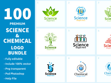 100 Science and Chemical Logo Bundle