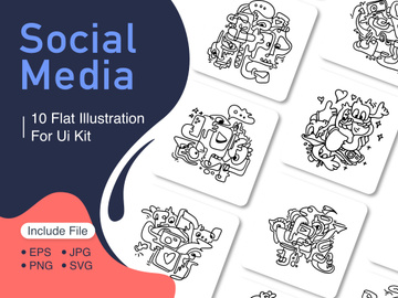 Social Media Illustration Abstract Doodle