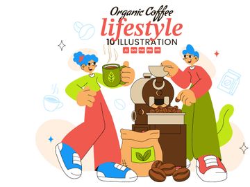 10 Organic Coffee Lifestyle Illustration