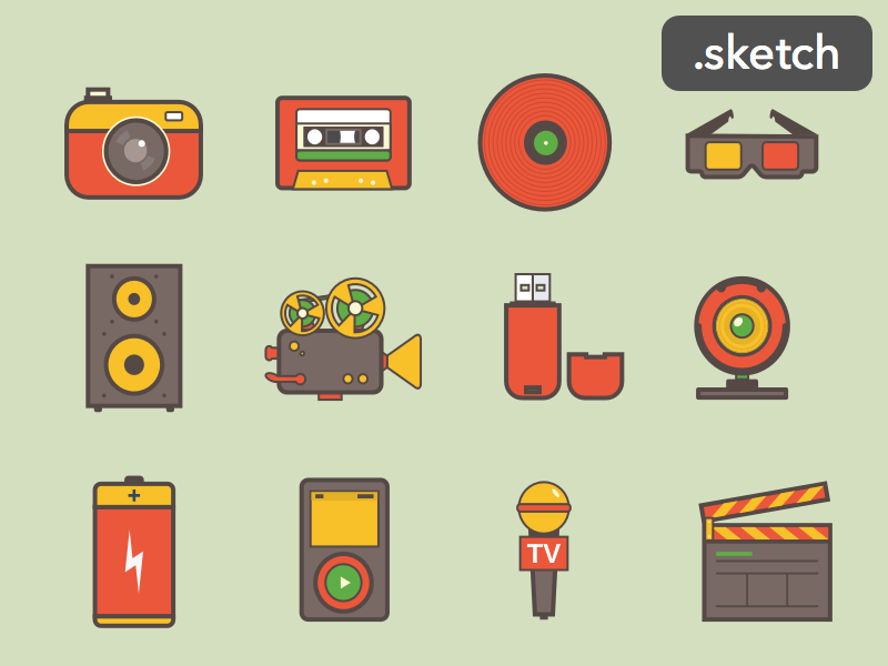 Media icons [Sketch] preview picture