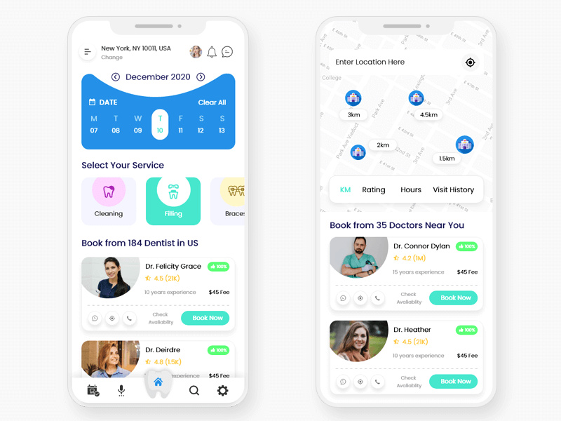 Kit de Interface de Usuário para Aplicativo Móvel de Consulta e Agendamento em Clínica Odontológica