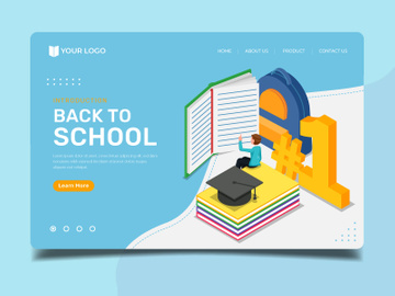Get ranked by reading a book - Landing page illustration template
