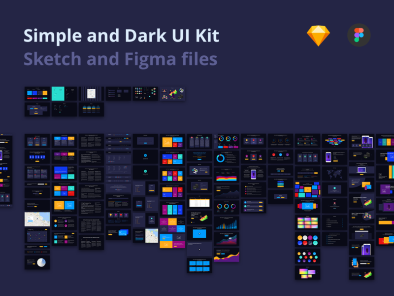 Simple and Dark UI Kit by Alex Martinov ~ EpicPxls