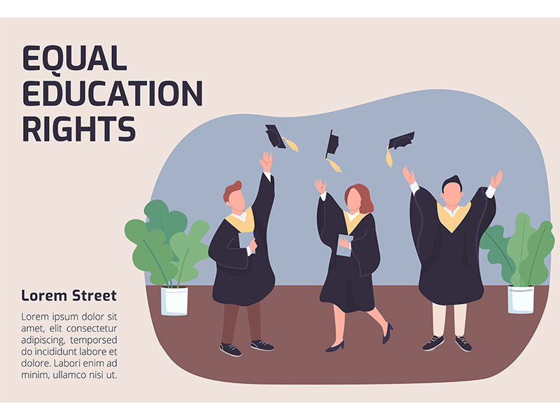 Equal education rights banner flat vector template by The EpicPxls
